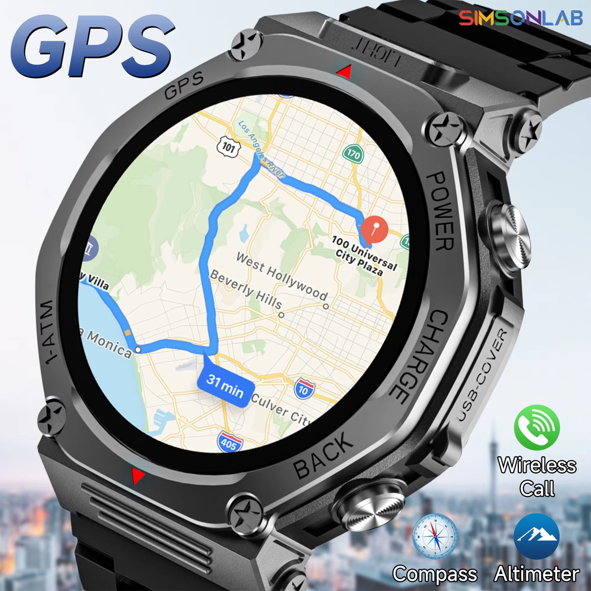 NEW T-Rex 3 Built-In GPS Sport Smart Watch for Xiaomi Men 1200Mah Large Battery Bluetooth Call Reverse Charge Flashlight Gift