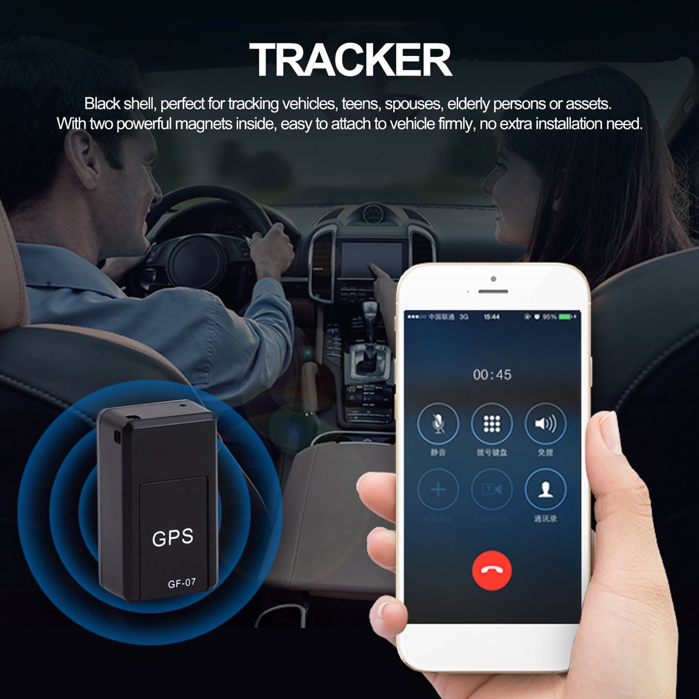 Traceur GPS magnétique mini rechargeable avec suivi en temps réel