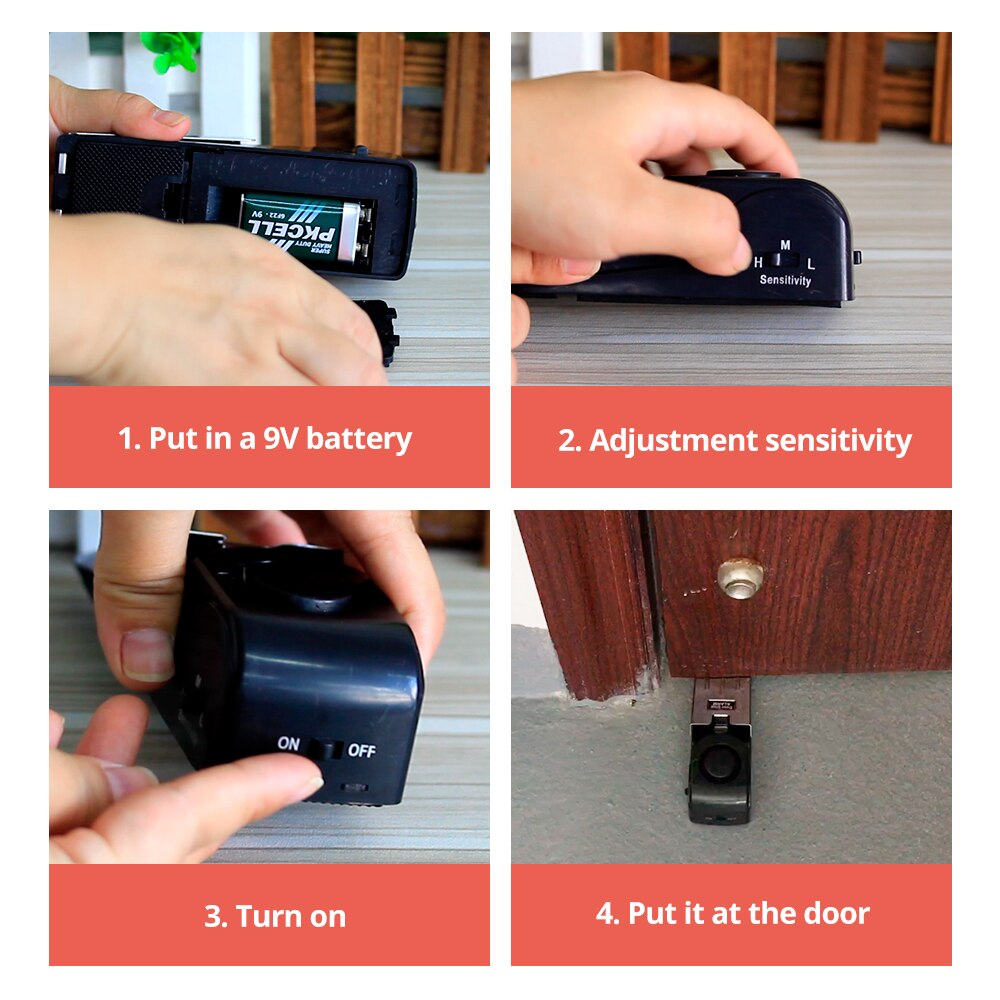 Alarme de porte portable 125 dB KERUI