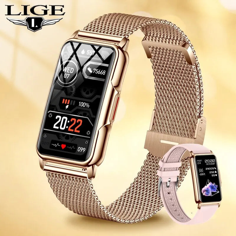 Montre intelligente LIGE femme, appels Bluetooth, IP67 et suivi d’activité