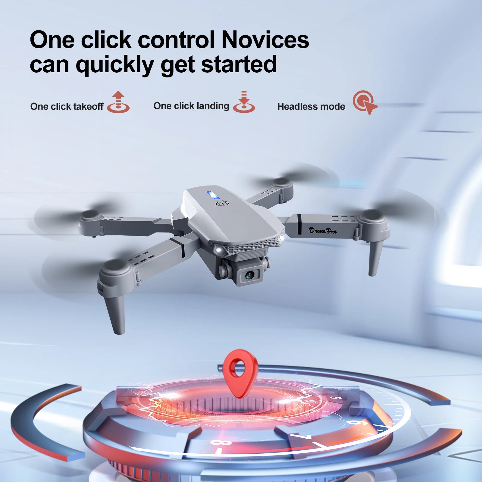 New E88 Drone Remote Control with Screen 4K Dual Camera Optical Flow Localization 2.4G RC Quadcopter One-Button Take-Off Drones